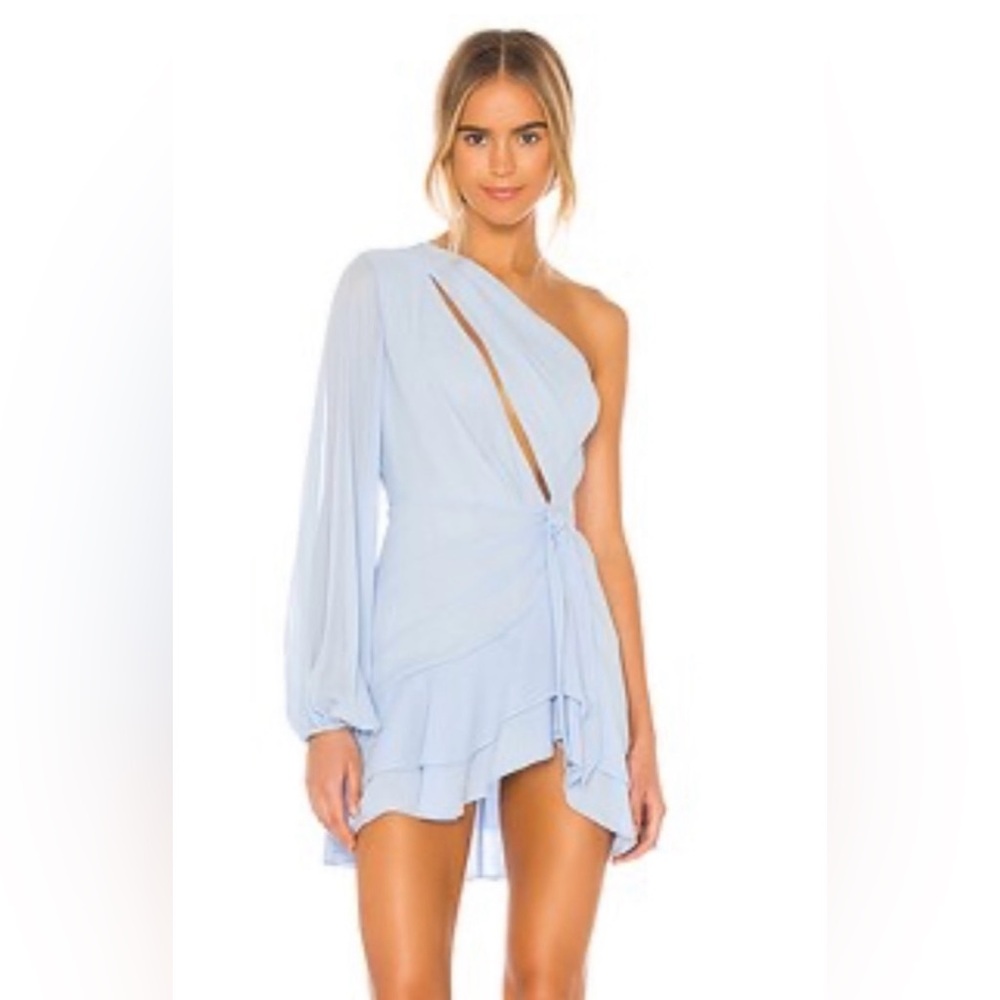 Michael Costello Light Blue Draped Dress